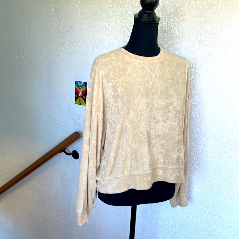 All Fenix Anthropologie Oatmeal Terry‎ Towel Sweater Oversized Small